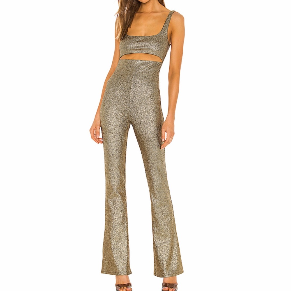 h:ours Tira Cutout Jumpsuit in Gold